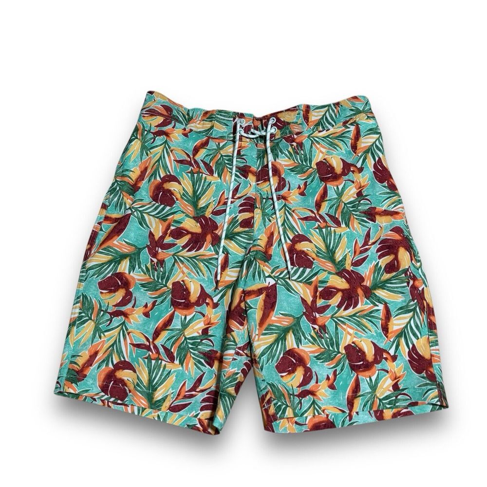 NWT Goodfellow & Co Men's Floral Swim Trunk Shorts Quick Dry UPF 50+ Size M 33x9